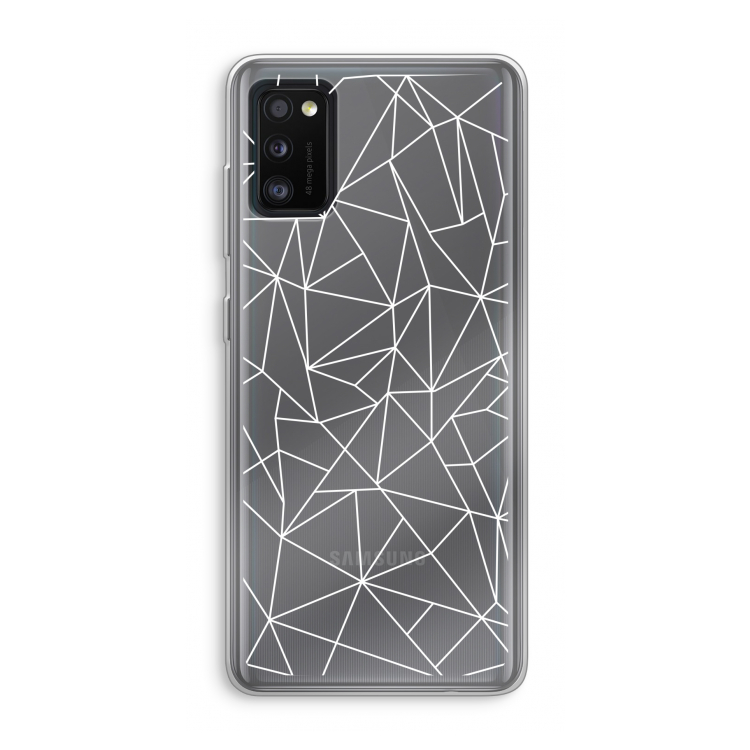 Geometrische lijnen wit: Samsung Galaxy A41 Transparant Hoesje