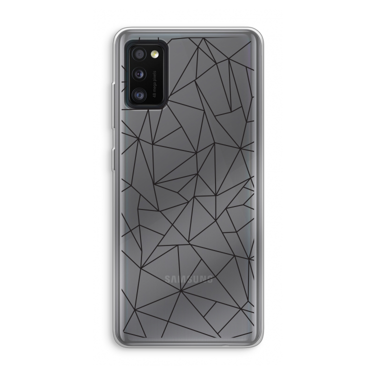 Geometrische lijnen zwart: Samsung Galaxy A41 Transparant Hoesje