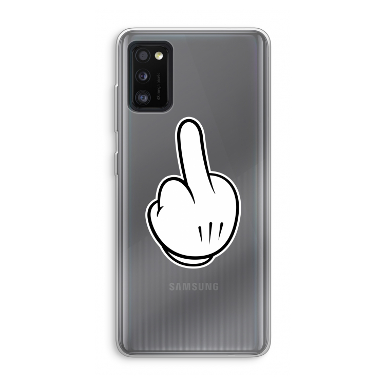 Middle finger white: Samsung Galaxy A41 Transparant Hoesje