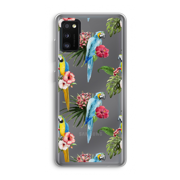 Kleurrijke papegaaien: Samsung Galaxy A41 Transparant Hoesje