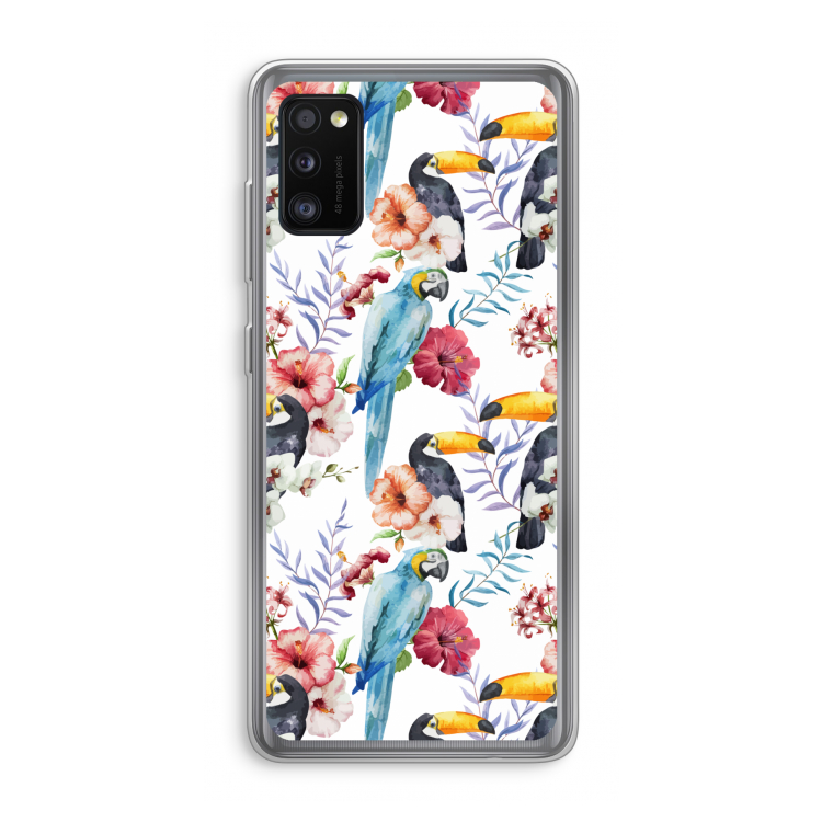Bloemen tukan: Samsung Galaxy A41 Transparant Hoesje