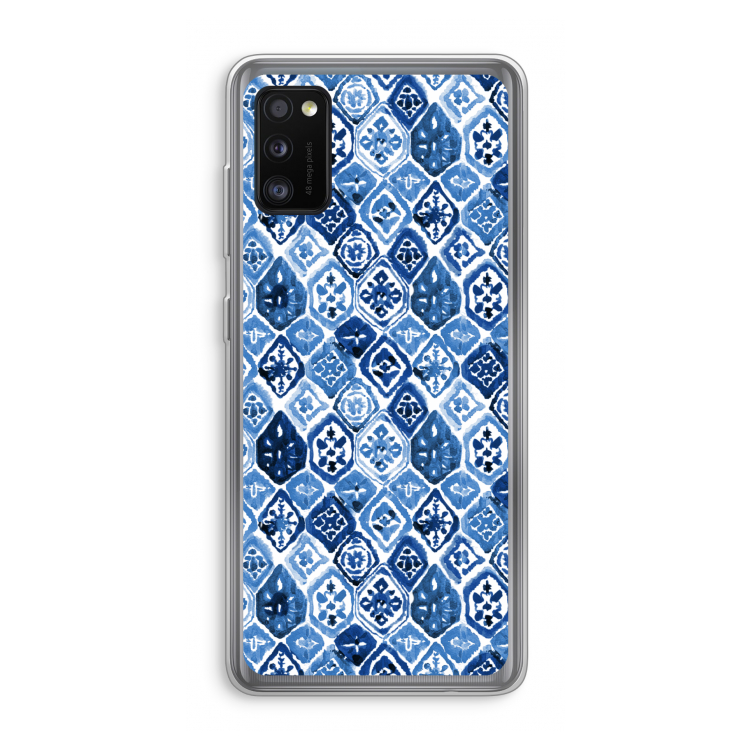 Blauw motief: Samsung Galaxy A41 Transparant Hoesje