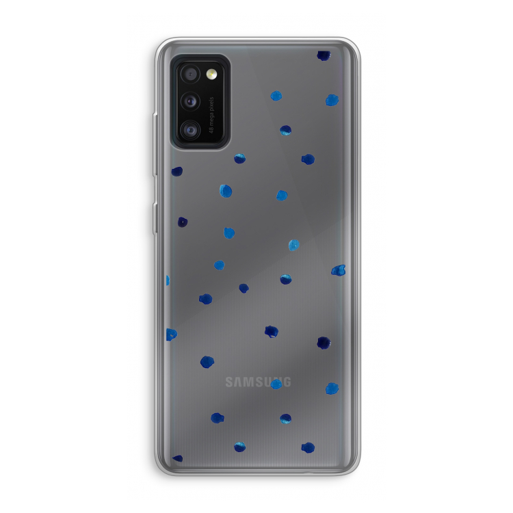 Blauwe stippen: Samsung Galaxy A41 Transparant Hoesje
