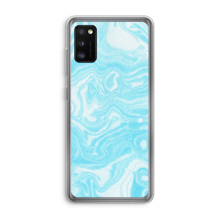 Waterverf blauw: Samsung Galaxy A41 Transparant Hoesje