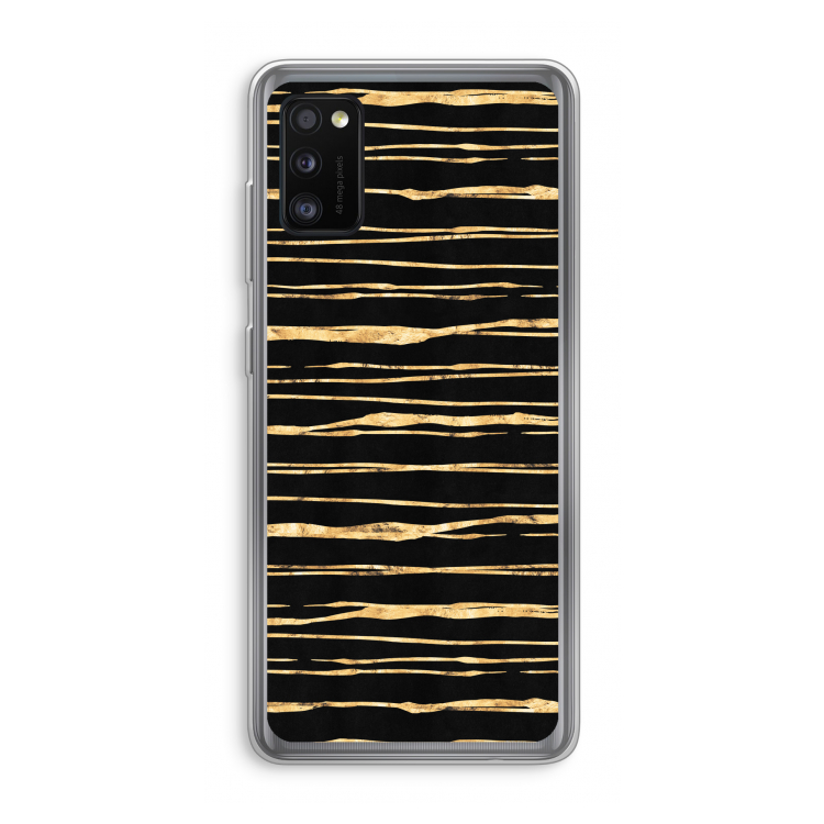Gouden strepen: Samsung Galaxy A41 Transparant Hoesje