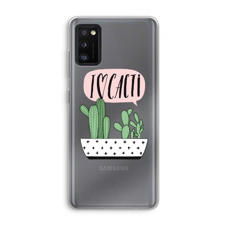 I love cacti: Samsung Galaxy A41 Transparant Hoesje