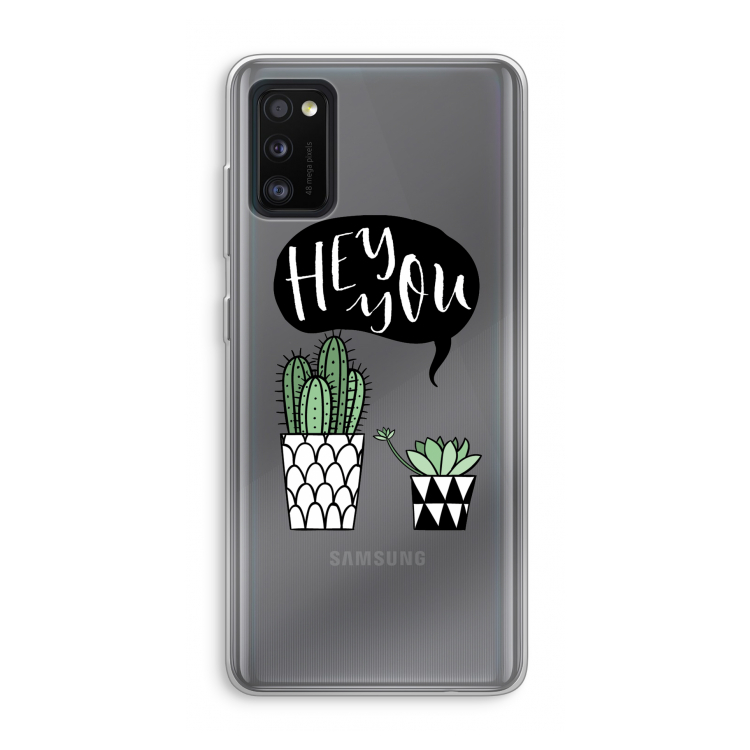 Hey you cactus: Samsung Galaxy A41 Transparant Hoesje