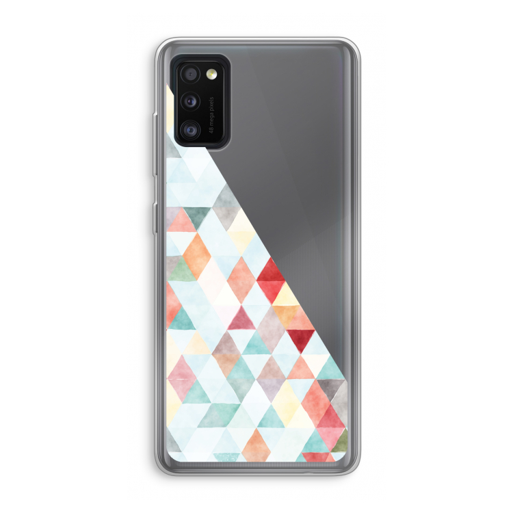 Gekleurde driehoekjes pastel: Samsung Galaxy A41 Transparant Hoesje