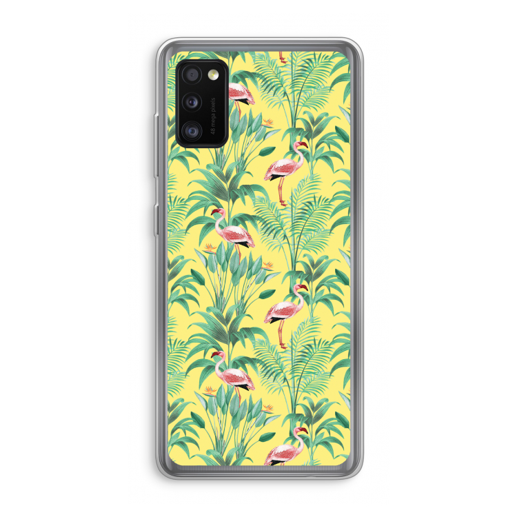 Flamingo party: Samsung Galaxy A41 Transparant Hoesje