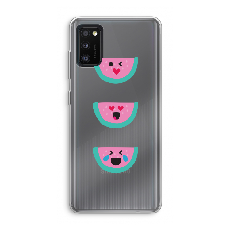 Smiley watermeloen: Samsung Galaxy A41 Transparant Hoesje