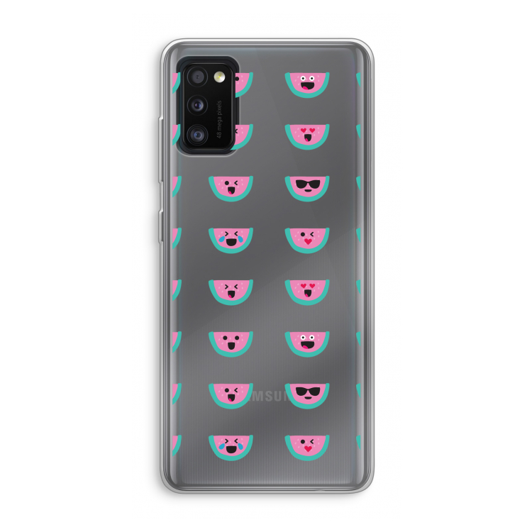 Smiley watermeloenprint: Samsung Galaxy A41 Transparant Hoesje