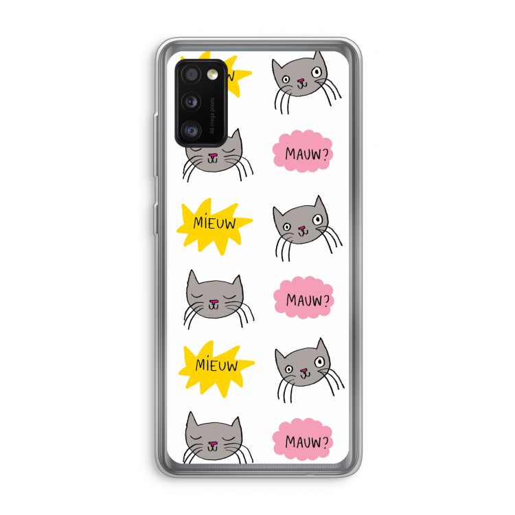 Meow: Samsung Galaxy A41 Transparant Hoesje