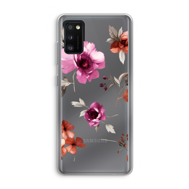 Geschilderde bloemen: Samsung Galaxy A41 Transparant Hoesje
