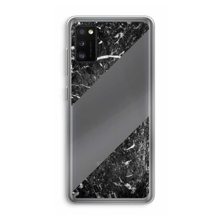 Zwart marmer: Samsung Galaxy A41 Transparant Hoesje