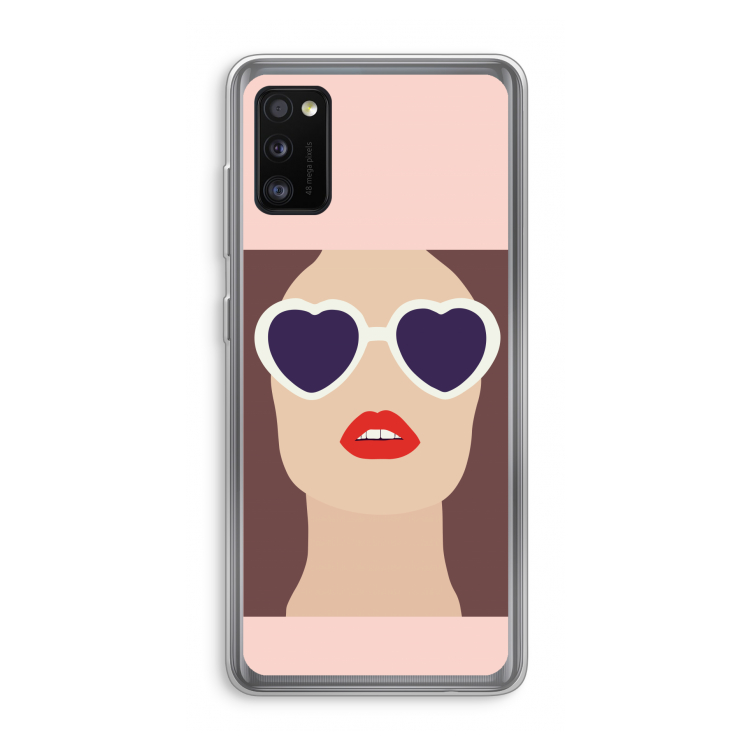 Red lips: Samsung Galaxy A41 Transparant Hoesje