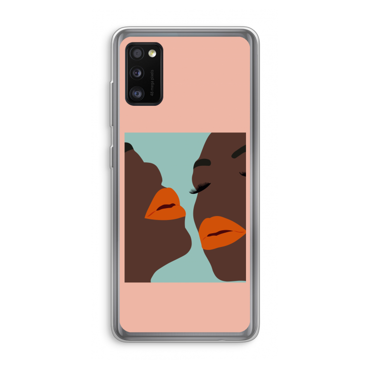 Orange lips: Samsung Galaxy A41 Transparant Hoesje