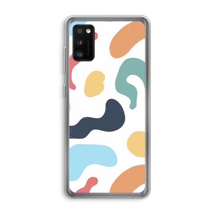 Memphis Shapes Blue: Samsung Galaxy A41 Transparant Hoesje