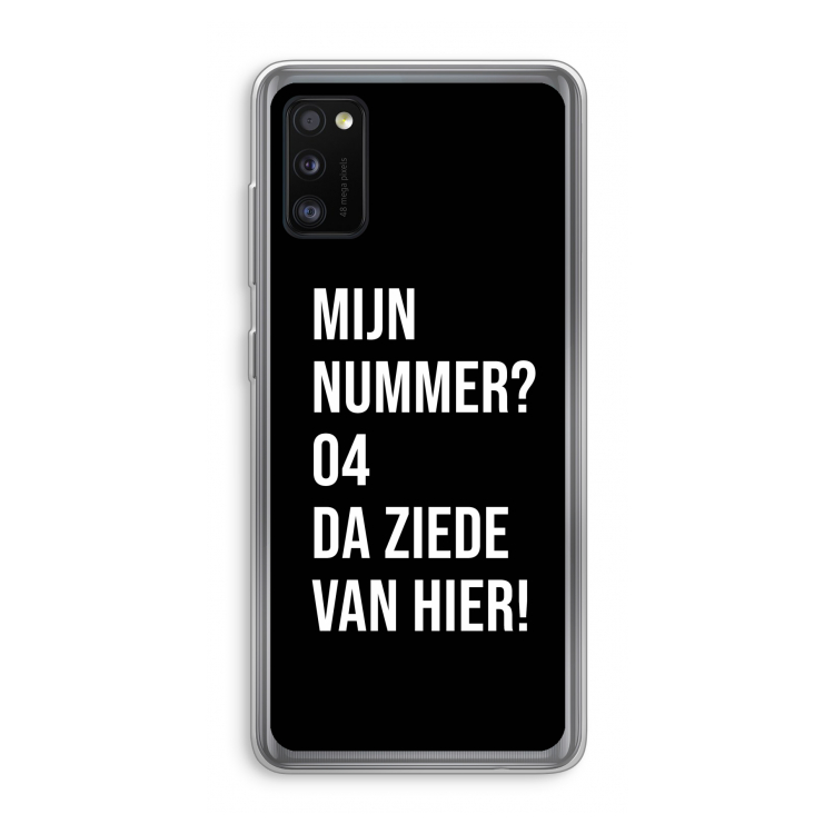 Da ziede van hier - Zwart: Samsung Galaxy A41 Transparant Hoesje