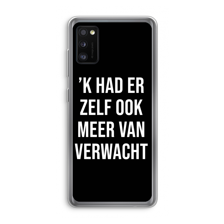 Meer verwacht - Zwart: Samsung Galaxy A41 Transparant Hoesje