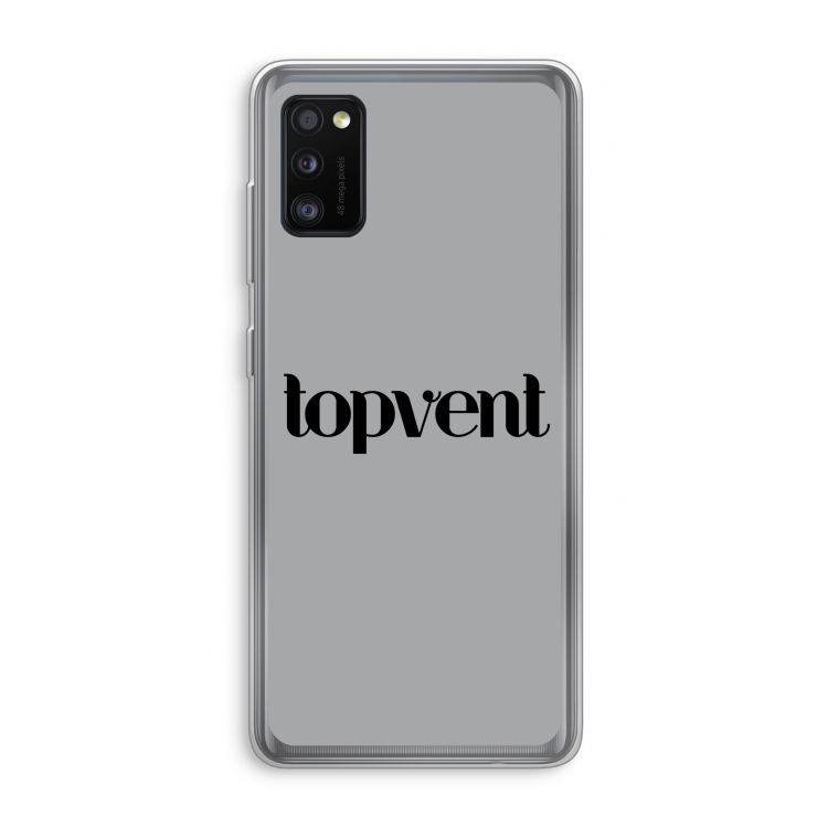 Topvent Grijs Zwart: Samsung Galaxy A41 Transparant Hoesje
