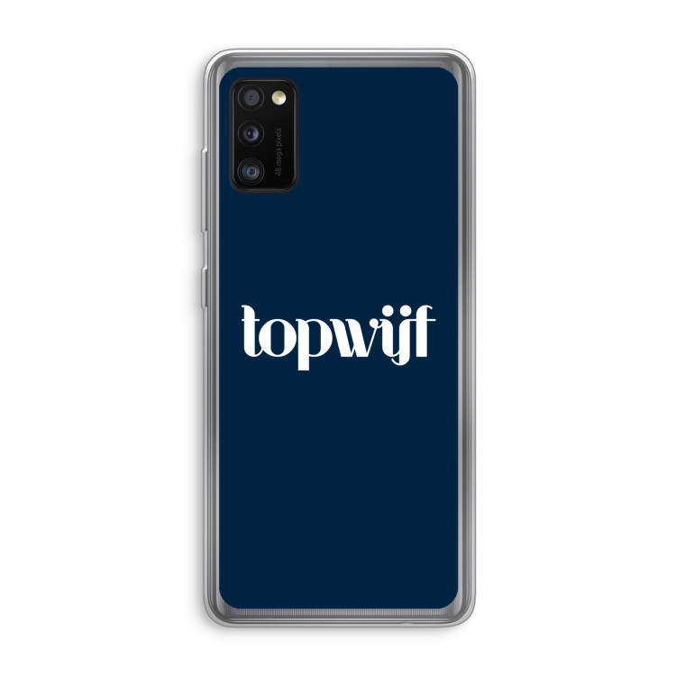 Topwijf Navy: Samsung Galaxy A41 Transparant Hoesje