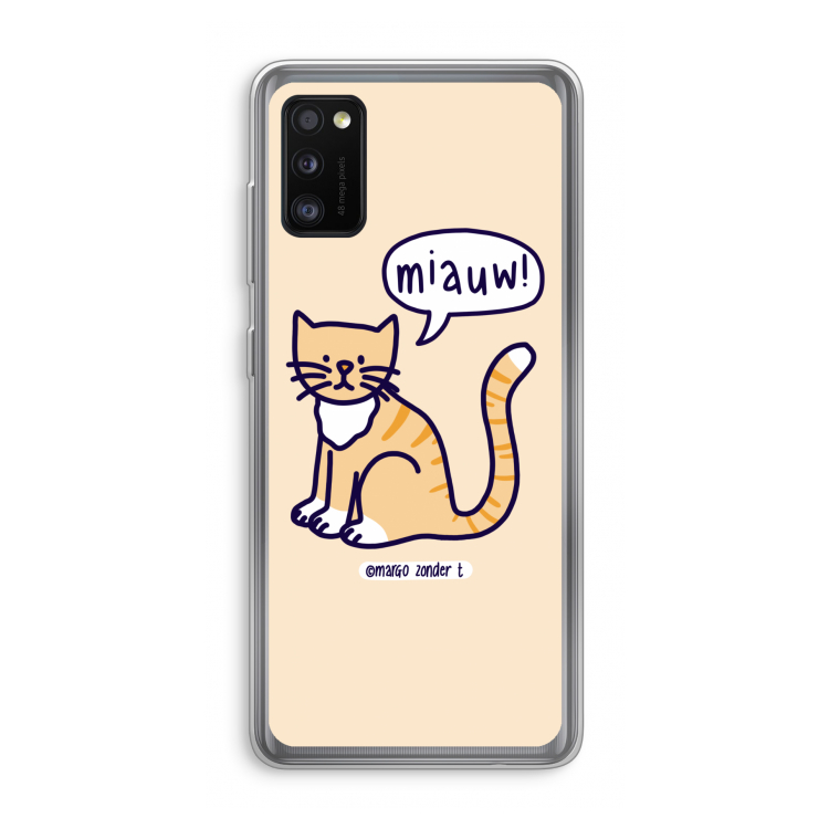 Miauw: Samsung Galaxy A41 Transparant Hoesje