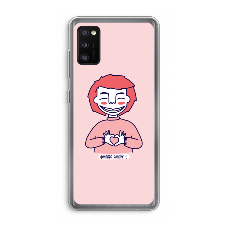Hartje: Samsung Galaxy A41 Transparant Hoesje