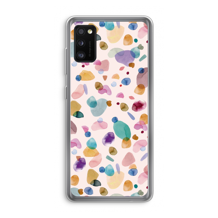 Terrazzo Memphis Pink: Samsung Galaxy A41 Transparant Hoesje