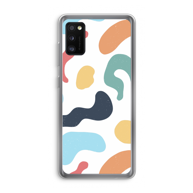 Memphis Shapes Blue: Samsung Galaxy A41 Transparant Hoesje