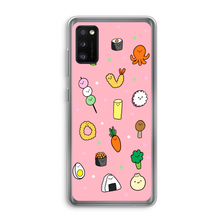 Happy bento friends: Samsung Galaxy A41 Transparant Hoesje