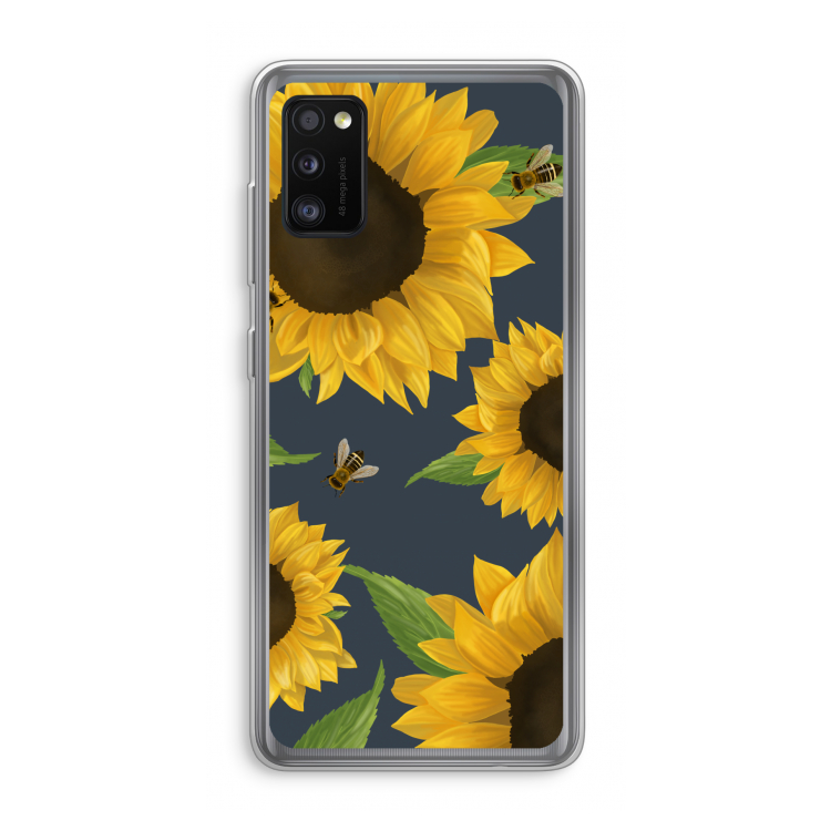 Sunflower and bees: Samsung Galaxy A41 Transparant Hoesje