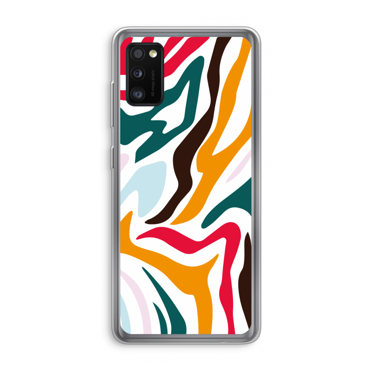 Colored Zebra: Samsung Galaxy A41 Transparant Hoesje