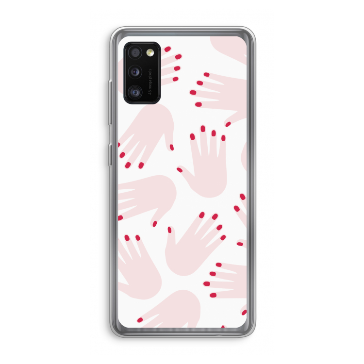 Hands pink: Samsung Galaxy A41 Transparant Hoesje