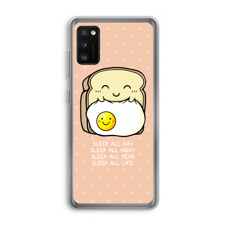 Sleep All Day: Samsung Galaxy A41 Transparant Hoesje