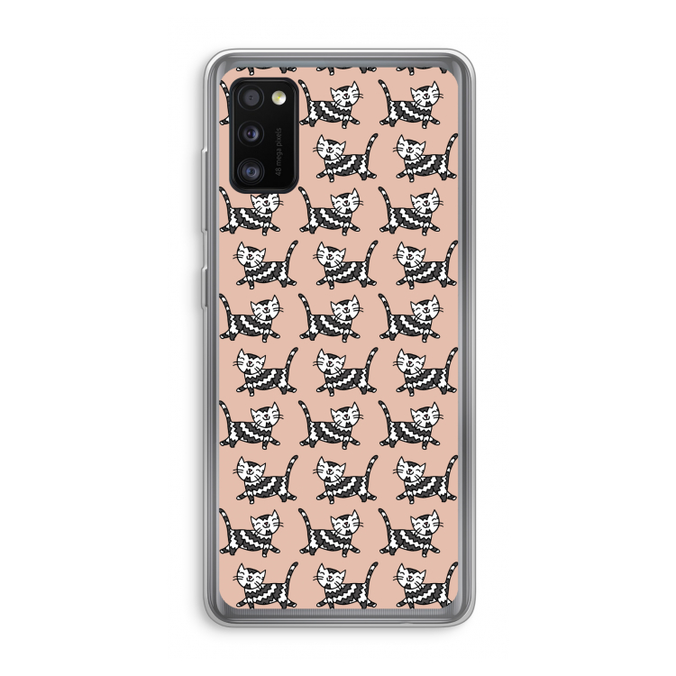 Zwarte poes: Samsung Galaxy A41 Transparant Hoesje