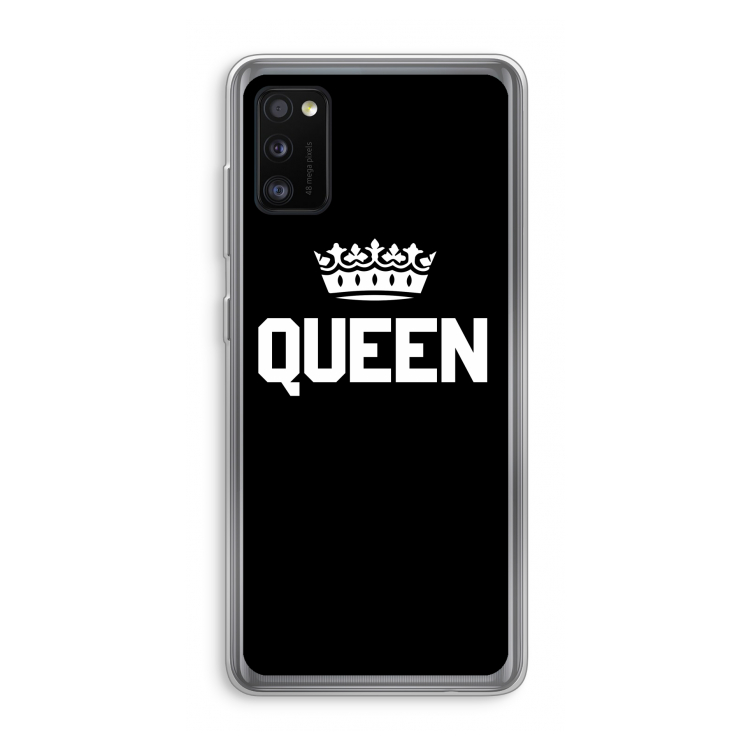 Queen zwart: Samsung Galaxy A41 Transparant Hoesje