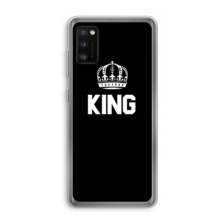 King zwart: Samsung Galaxy A41 Transparant Hoesje