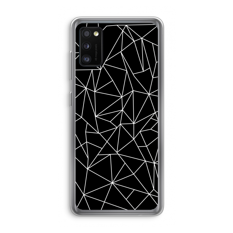 Geometrische lijnen wit: Samsung Galaxy A41 Transparant Hoesje