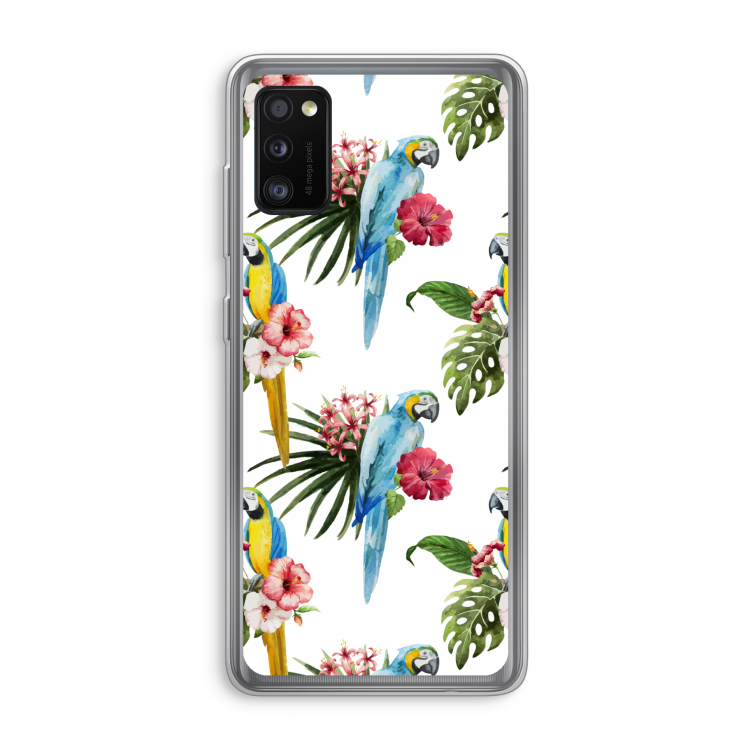 Kleurrijke papegaaien: Samsung Galaxy A41 Transparant Hoesje