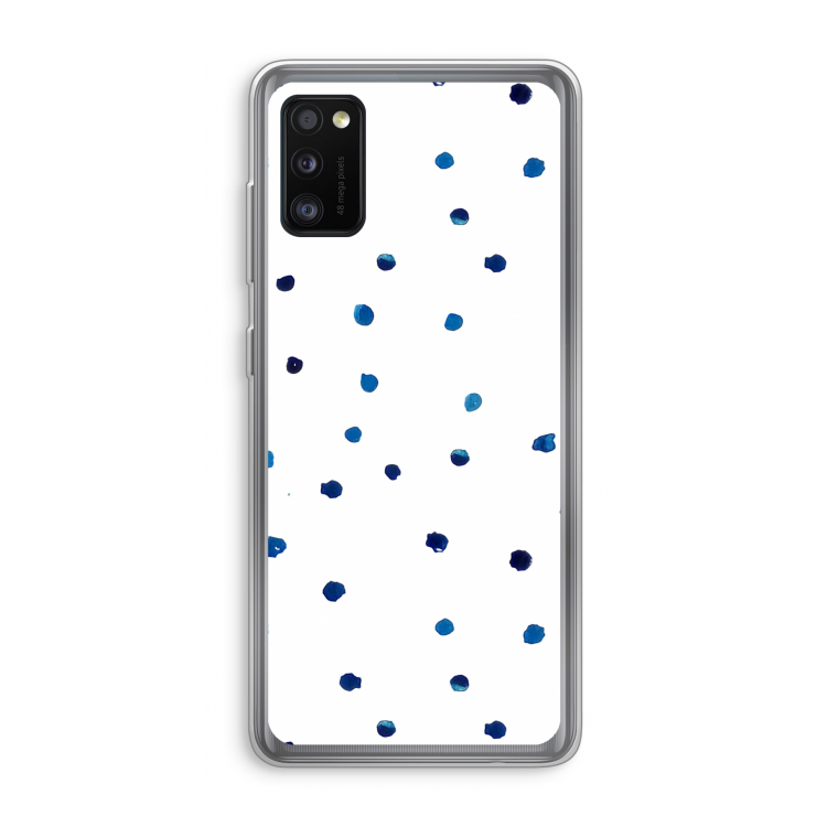 Blauwe stippen: Samsung Galaxy A41 Transparant Hoesje