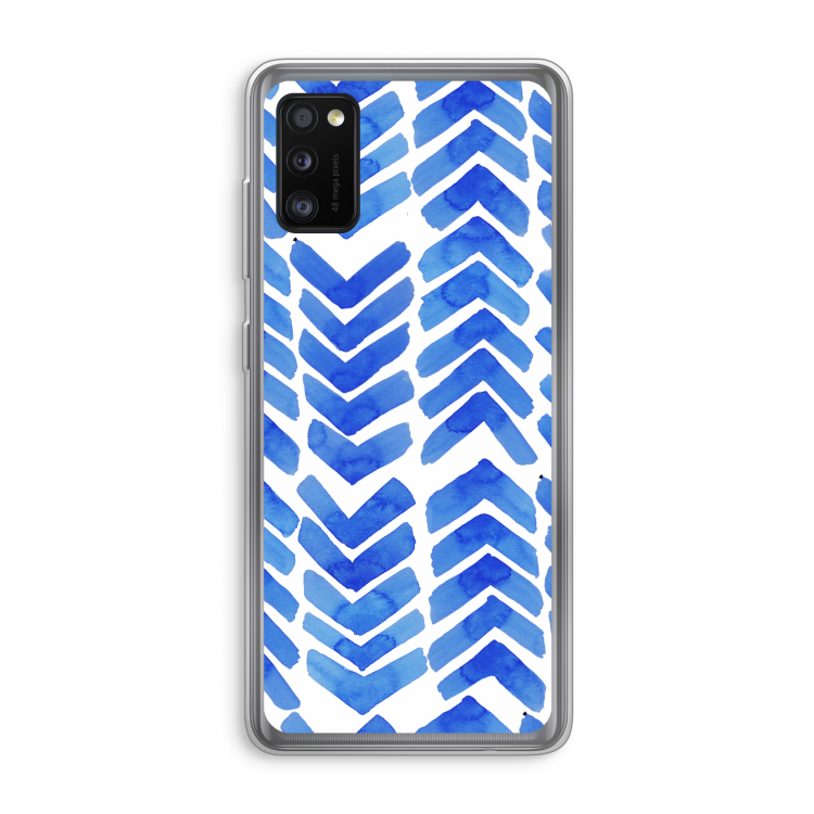 Blauwe pijlen: Samsung Galaxy A41 Transparant Hoesje