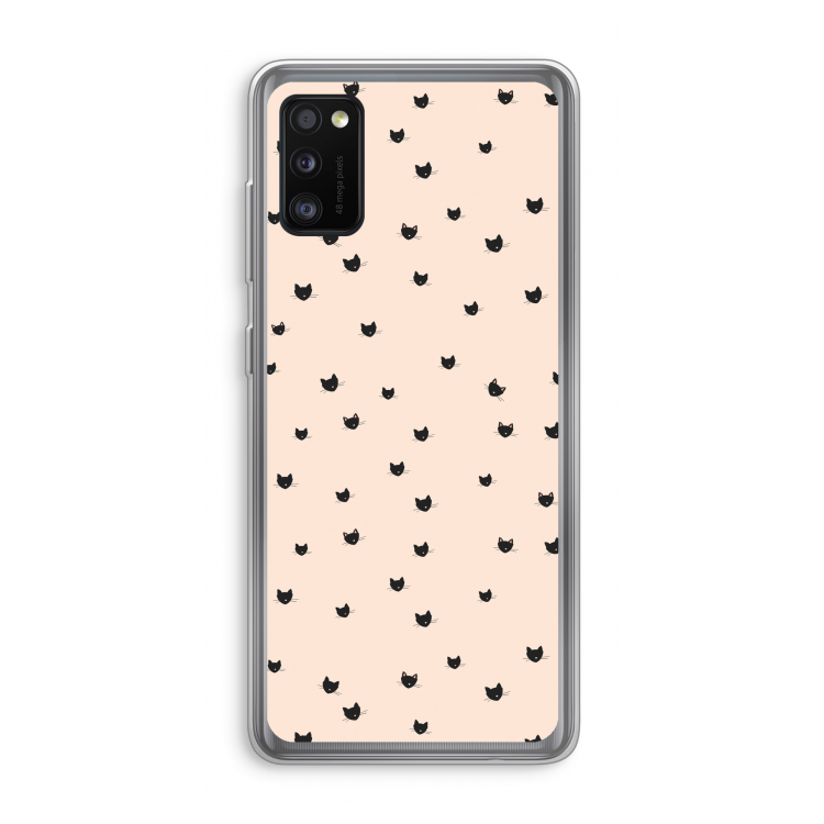 Kleine kattenkopjes: Samsung Galaxy A41 Transparant Hoesje
