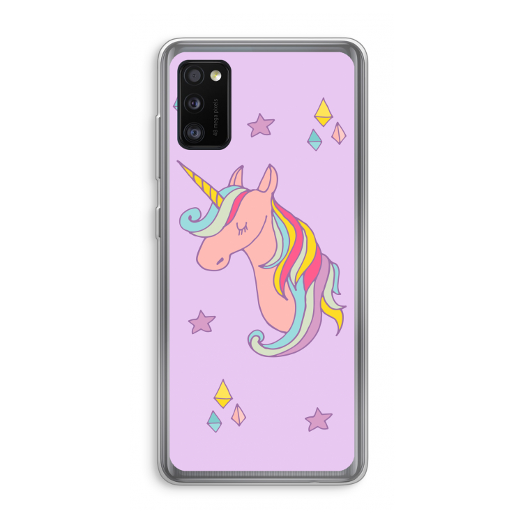 Roze eenhoorn: Samsung Galaxy A41 Transparant Hoesje
