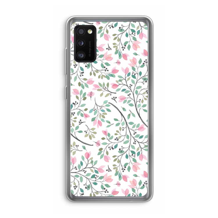 Sierlijke bloemen: Samsung Galaxy A41 Transparant Hoesje