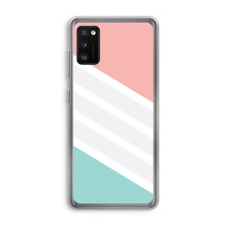 Strepen pastel: Samsung Galaxy A41 Transparant Hoesje