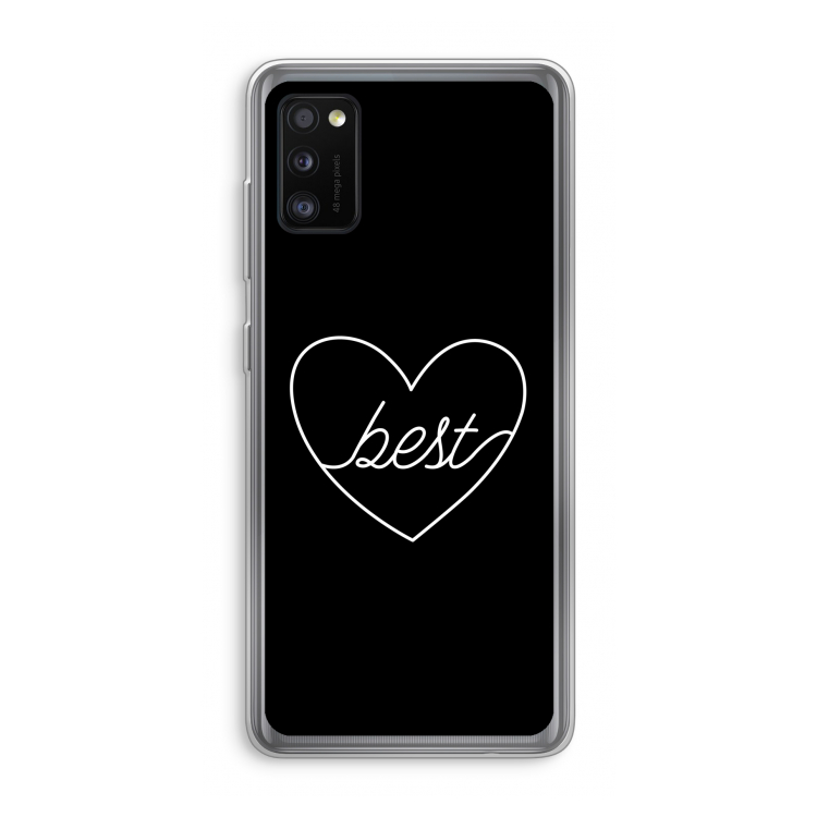 Best heart black: Samsung Galaxy A41 Transparant Hoesje