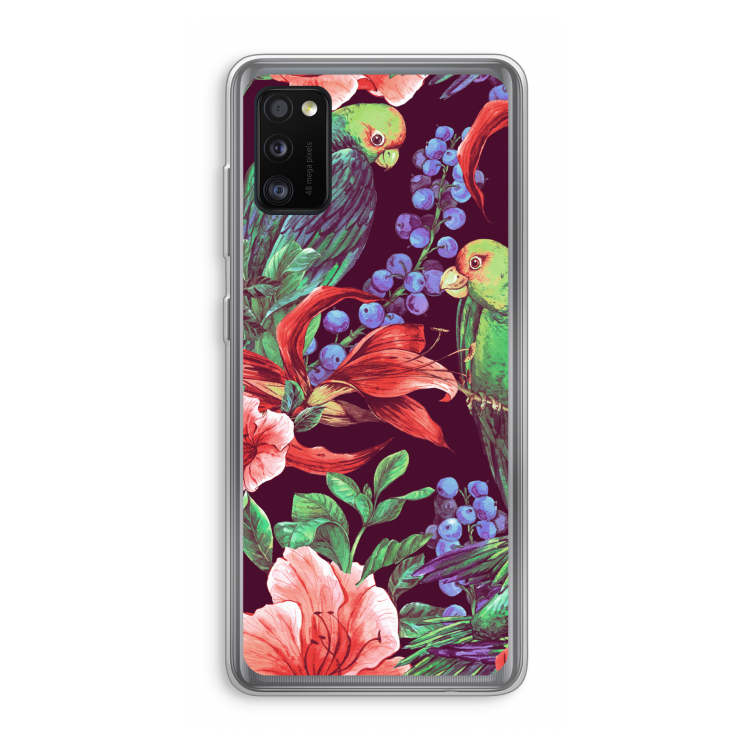 Papegaaien: Samsung Galaxy A41 Transparant Hoesje