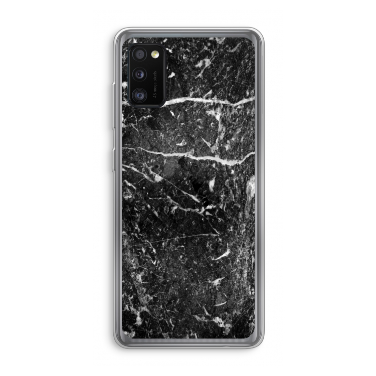Zwart marmer: Samsung Galaxy A41 Transparant Hoesje