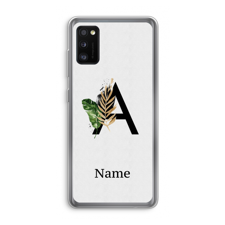 Charcoal Flora: Samsung Galaxy A41 Transparant Hoesje