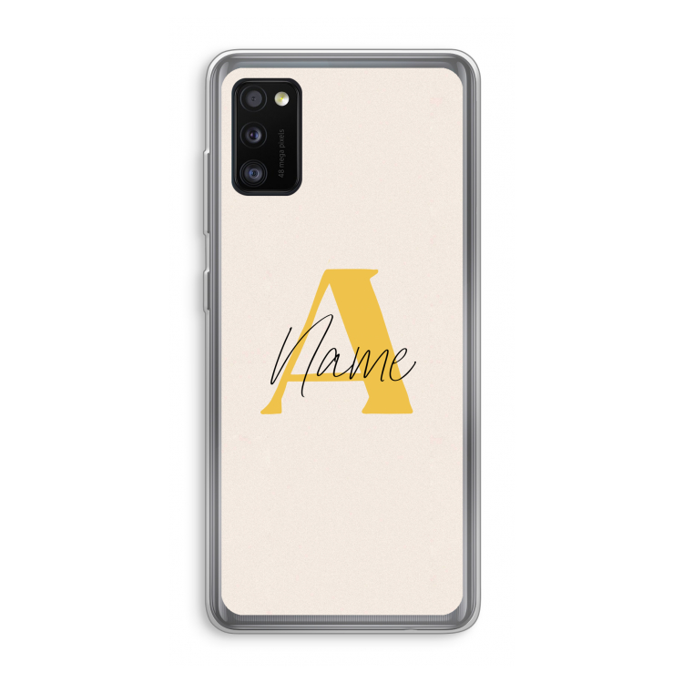 Amber Script: Samsung Galaxy A41 Transparant Hoesje